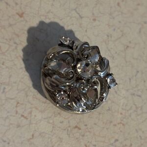 Elegant Snap charm- 3 hearts with rhinestones